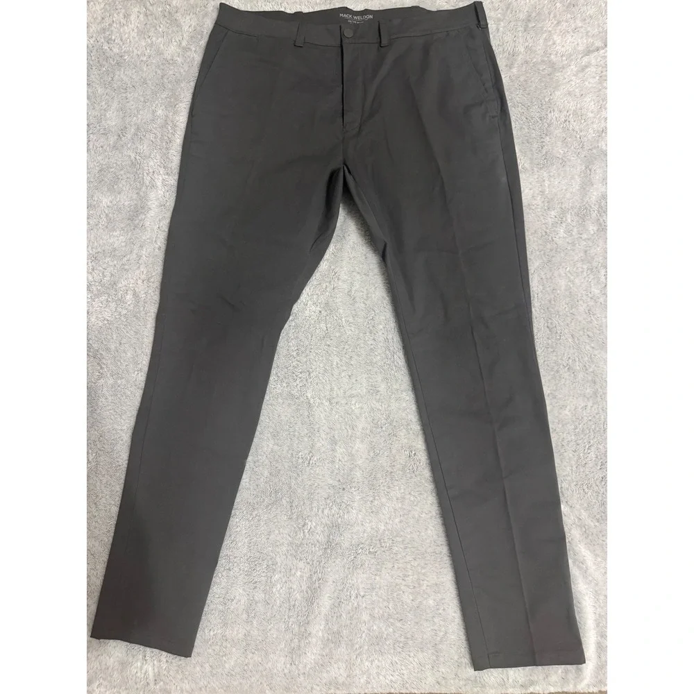 Mack Weldon Chino Mens 36x34 Charcoal Gray Stretch Performance Pants